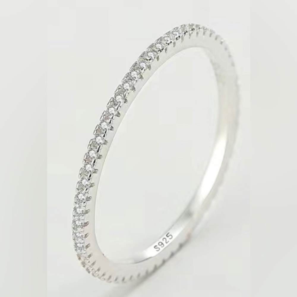925 Sterling Silver Diamond Band Ring